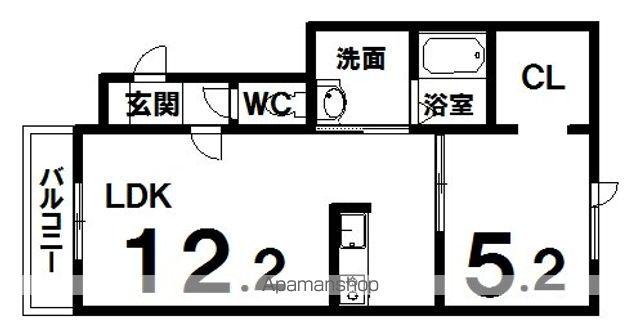 ヴィラ参番館(1LDK/2階)の間取り写真
