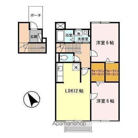 SEJOUR SENTIER(2LDK/2階)の間取り写真