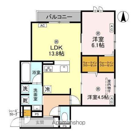 クラシスト加美東(2LDK/3階)の間取り写真