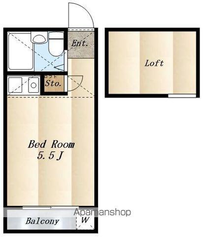 EDDY三鷹(ワンルーム/2階)の間取り写真