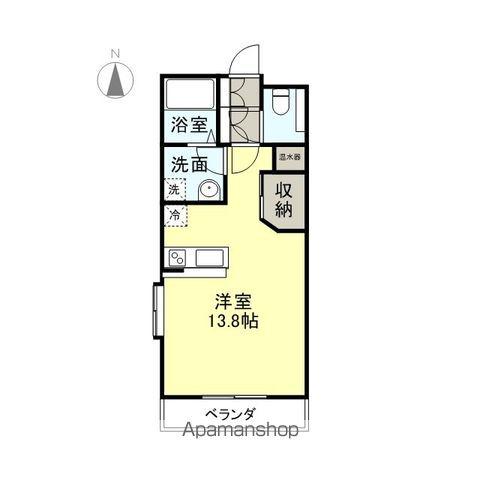 キュオン(ワンルーム/1階)の間取り写真