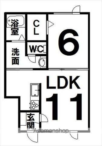 LIFE・Ⅴ(1LDK/2階)の間取り写真