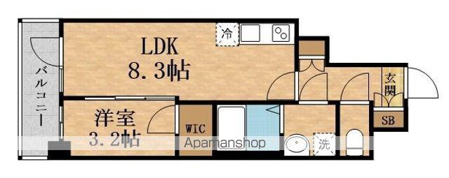 アリヴィス緑橋(1LDK/4階)の間取り写真