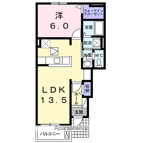 ソンリッサⅡ(1LDK/1階)の間取り写真