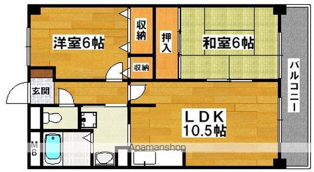 七道駅前マンション(2LDK/8階)の間取り写真