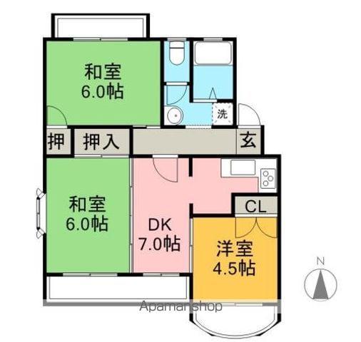 サンウィルY(3DK/3階)の間取り写真