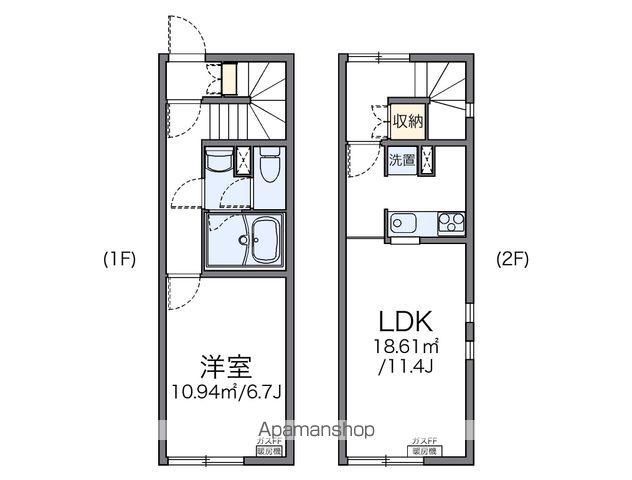 レオネクストブルーブランシェ(1LDK/1階)の間取り写真