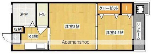 益山ビル(2K/2階)の間取り写真