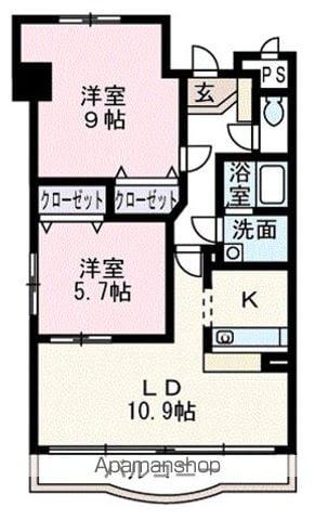 フェニックス(2LDK/8階)の間取り写真