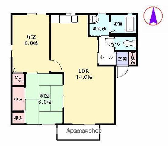 サニーコート南風(2LDK/2階)の間取り写真