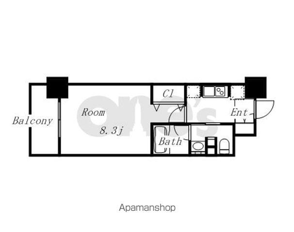 パークアクシス名古屋山王(1K/15階)の間取り写真