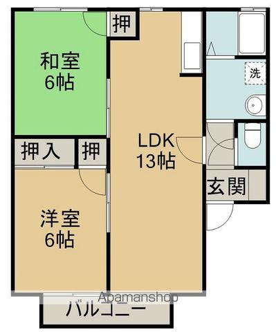 シーサイドセジュール(2LDK/1階)の間取り写真