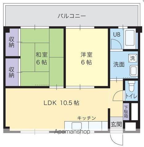 春日コーポラス(2LDK/1階)の間取り写真