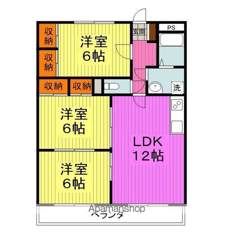 ルミエール・ミツダ(3LDK/3階)の間取り写真