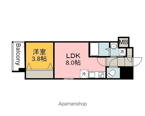 メイクス京橋川Ⅱ(1LDK/7階)の間取り写真