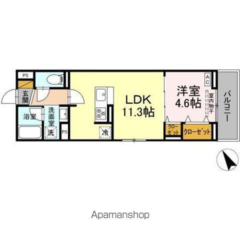 ディーラヴェニュー(1LDK/3階)の間取り写真