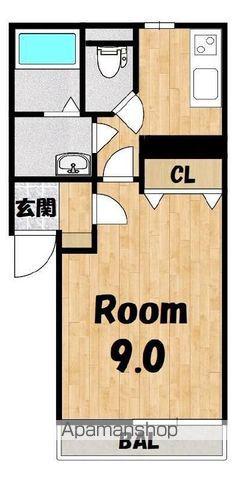 LA・PARIO(1K/2階)の間取り写真