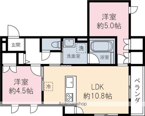 ラ カーサドルチェ(2LDK/2階)の間取り写真