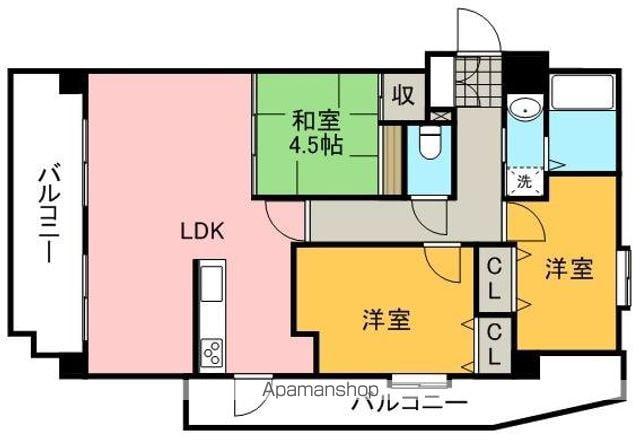 プラウド神園(3LDK/5階)の間取り写真