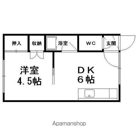 コーポラスみやび(1DK/2階)の間取り写真