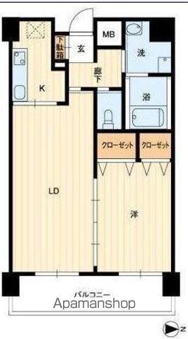 アルファレガロ栗林(1LDK/5階)の間取り写真