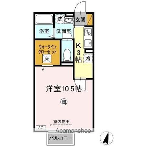 プランドール(1K/1階)の間取り写真