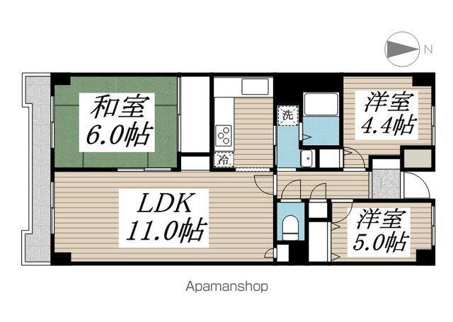 翠峯壱番館(3LDK/4階)の間取り写真