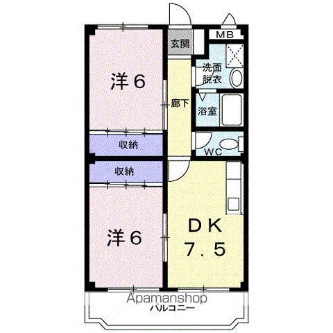 ビストロドタカギ(2DK/3階)の間取り写真