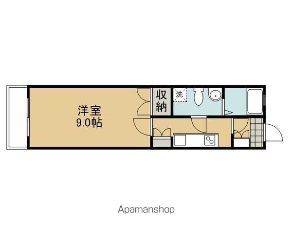 HILLS華(1K/1階)の間取り写真