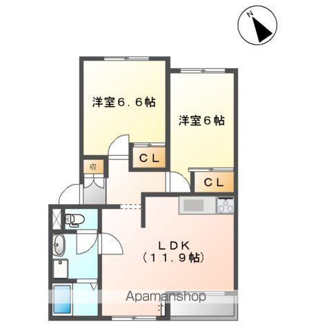 エトワール・アン(2LDK/1階)の間取り写真