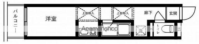 GROW(ワンルーム/1階)の間取り写真