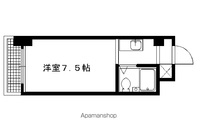 カーサカネイチ(1K/2階)の間取り写真