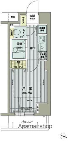 メインステージ西新宿(1K/8階)の間取り写真