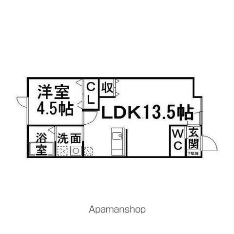 アプレーリ(1LDK/1階)の間取り写真