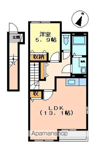 メイホウ・ガーデン(1LDK/2階)の間取り写真