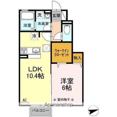 グラン・ソレイユⅦ(1LDK/1階)の間取り写真