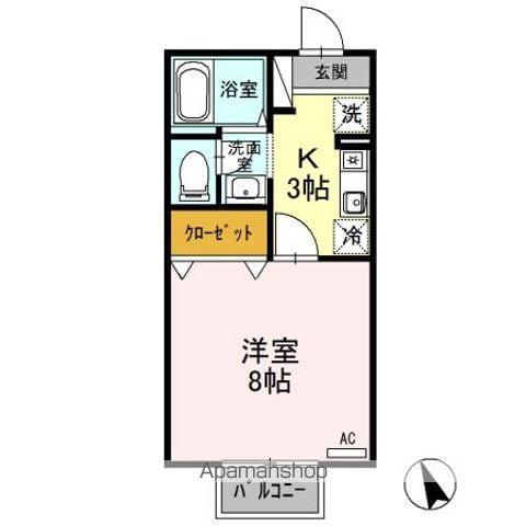 アメニティーハウス(1K/1階)の間取り写真