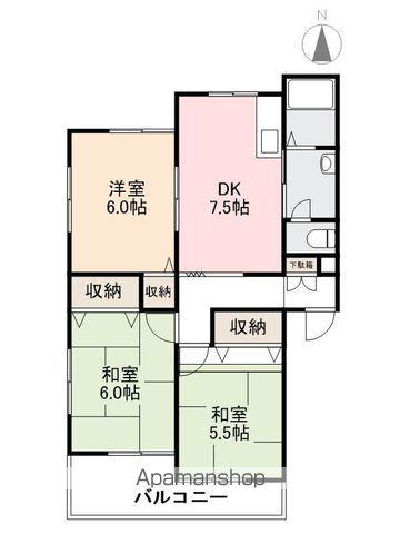 コーポサンシティー(3DK/2階)の間取り写真