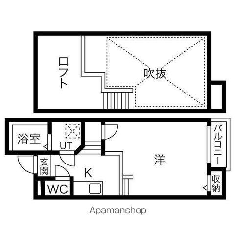 CREO庄内通弐番館(1K/1階)の間取り写真