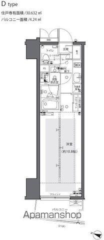 ZOOM都庁前(1K/10階)の間取り写真