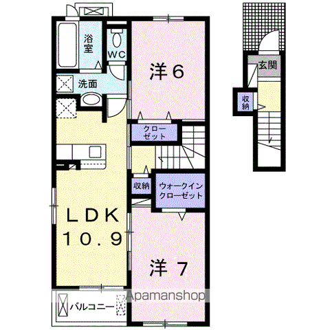 VENT・VERT Ⅳ(2LDK/2階)の間取り写真
