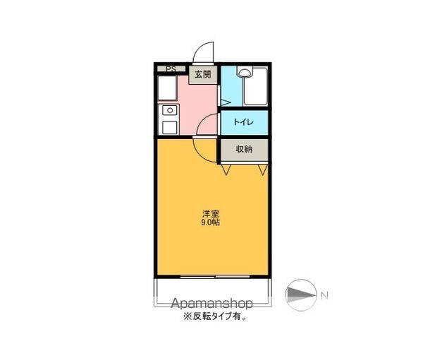 カインドネスⅠ(1K/1階)の間取り写真