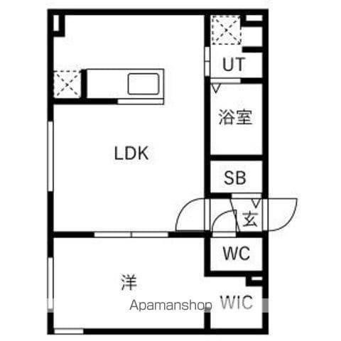北17西15マレッセエクラ桑園(1LDK/1階)の間取り写真