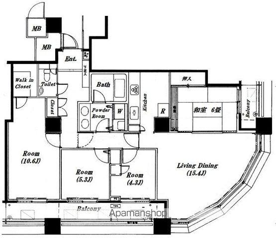 リズムタワーⅡ(4LDK/21階)の間取り写真