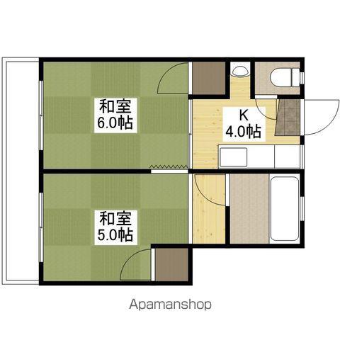 沖田ビル(2K/4階)の間取り写真