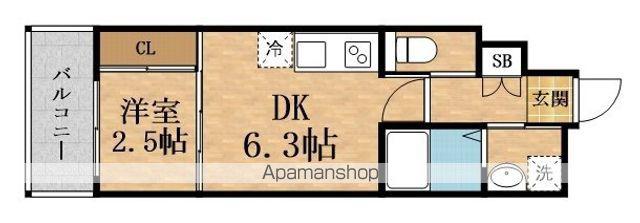 RESIOSE桜ノ宮THE FIRST(1DK/9階)の間取り写真
