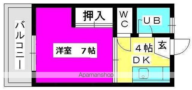 荒牧ハイツ(1DK/1階)の間取り写真