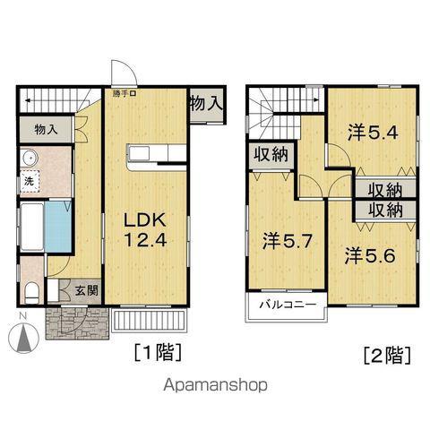 東北本線 岩切駅 徒歩14分 2階建 築19年(3LDK)の間取り写真