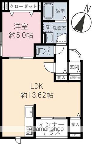ハイドレンジア(1LDK/1階)の間取り写真