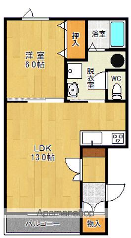 カーサ・オリエンタスィオン(1LDK/1階)の間取り写真